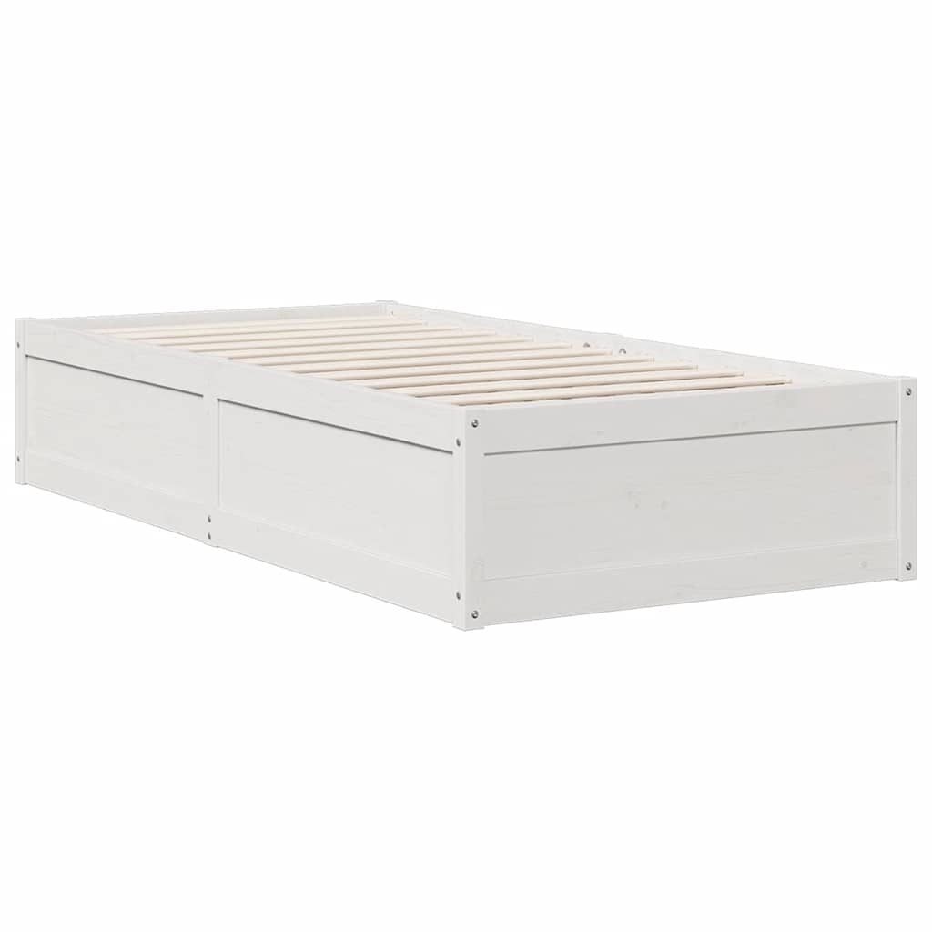 Bookcase Bed without Mattress White 100x200cm Solid Wood Pine
