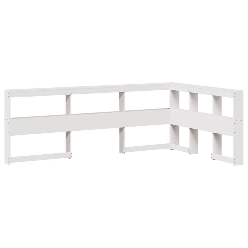 Bookcase Bed without Mattress White 140x190cm Solid Wood Pine