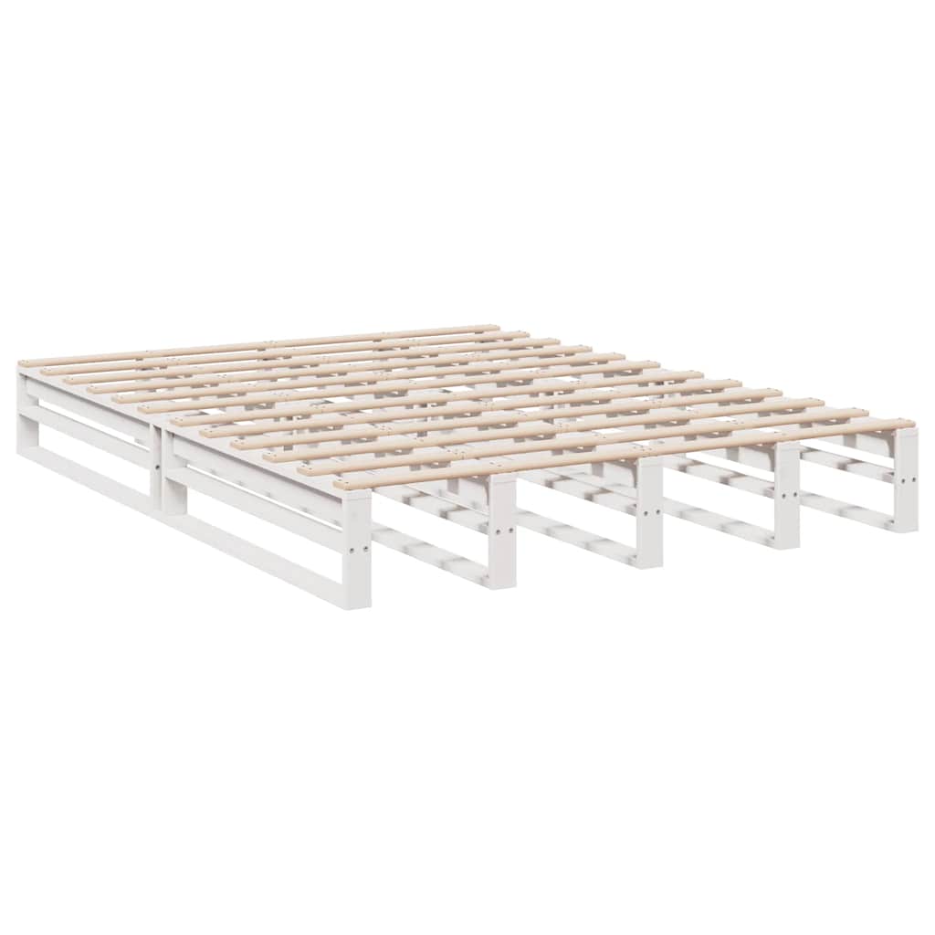 Bookcase Bed without Mattress White 150x200cm Solid Wood Pine
