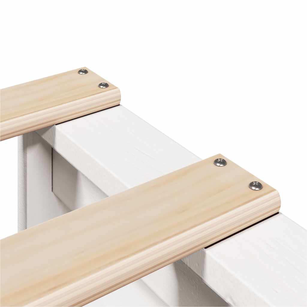 Bookcase Bed without Mattress White 150x200cm Solid Wood Pine