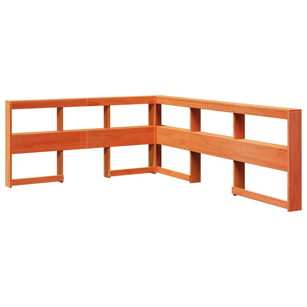 Bookcase Bed without Mattress Wax Brown 150x200cm Solid Wood Pine