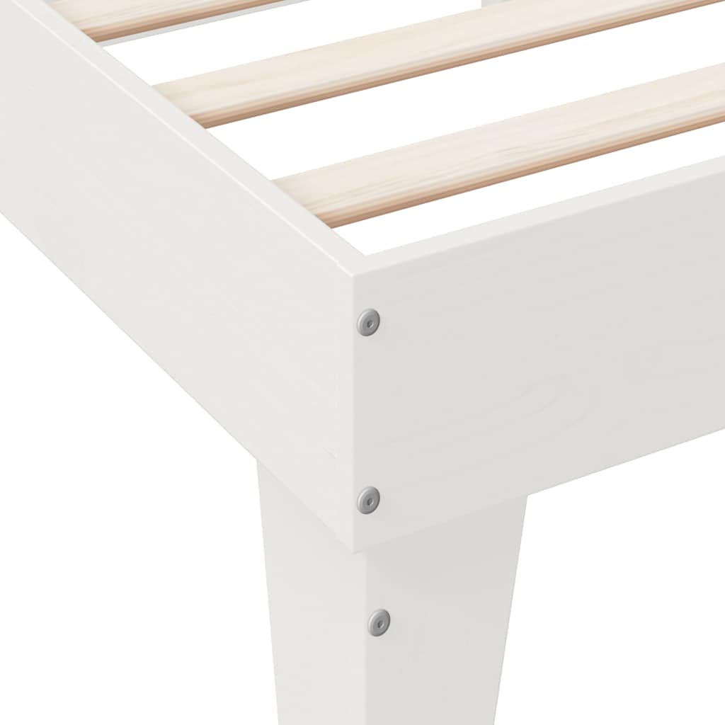 Bookcase Bed without Mattress White 150x200cm Solid Wood Pine
