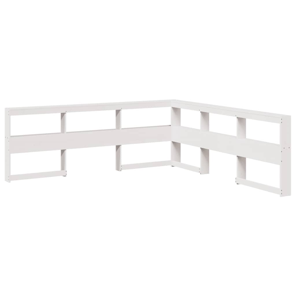 Bookcase Bed without Mattress White 100x200cm Solid Wood Pine