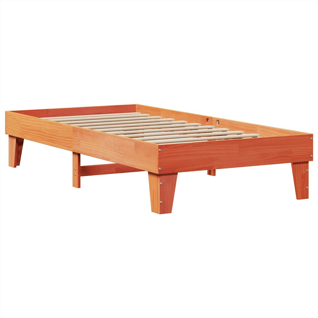 Bookcase Bed without Mattress Wax Brown 75x190cm Solid Wood Pine