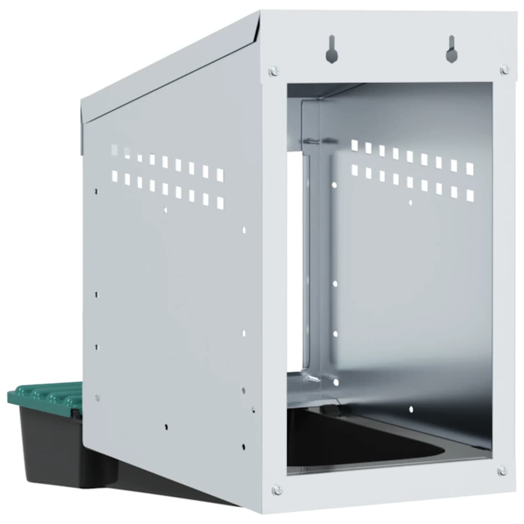 Chicken Nesting Box 1 Compartment Wall-Mounted Galvanised Steel