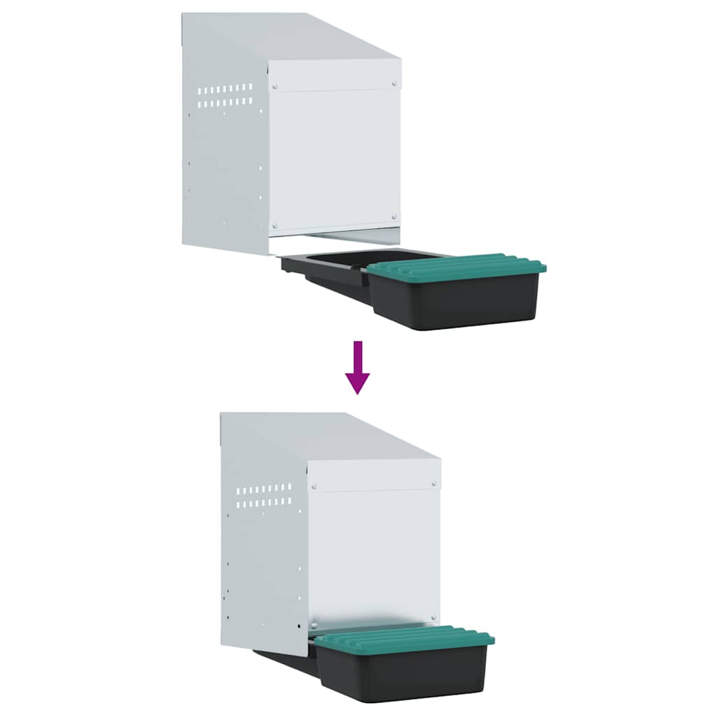 Chicken Nesting Box 1 Compartment Wall-Mounted Galvanised Steel