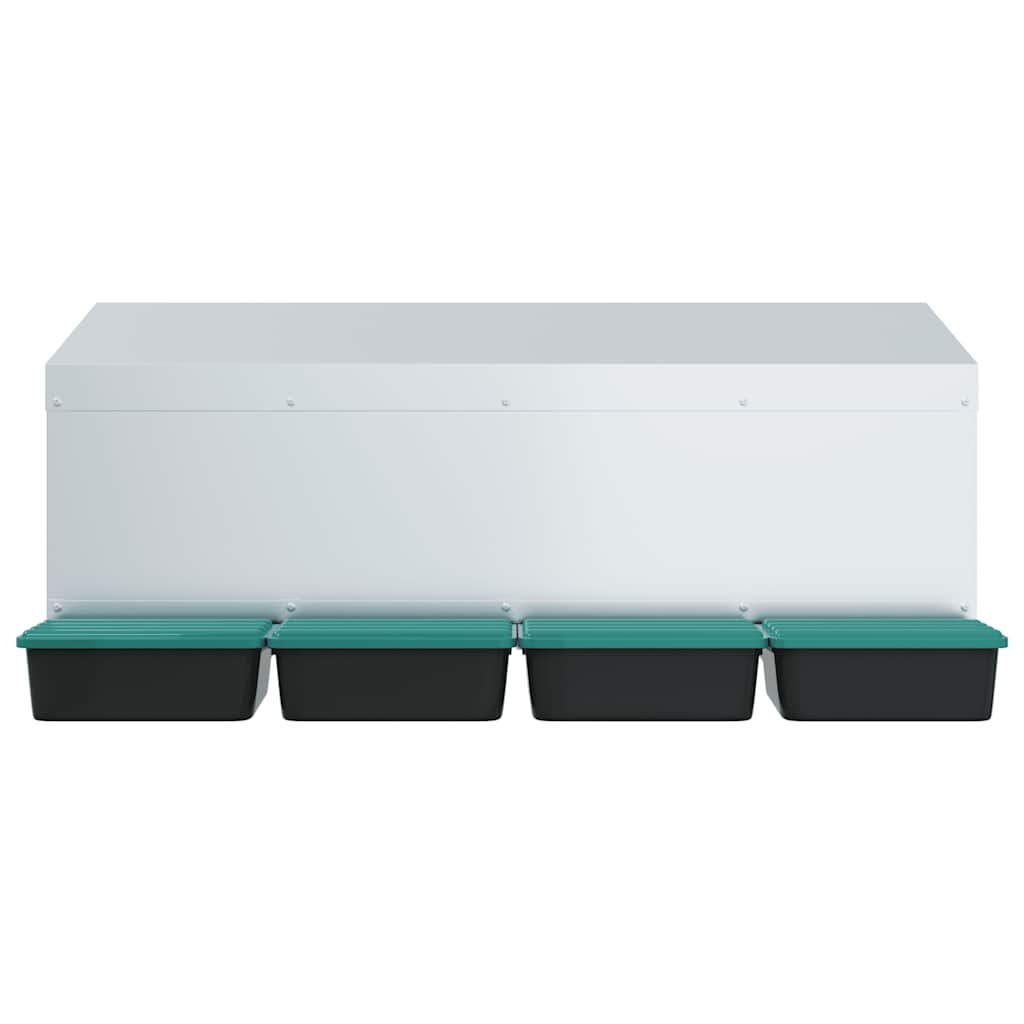 Chicken Nesting Box 4 Compartments Wall-Mounted Galvanised Steel