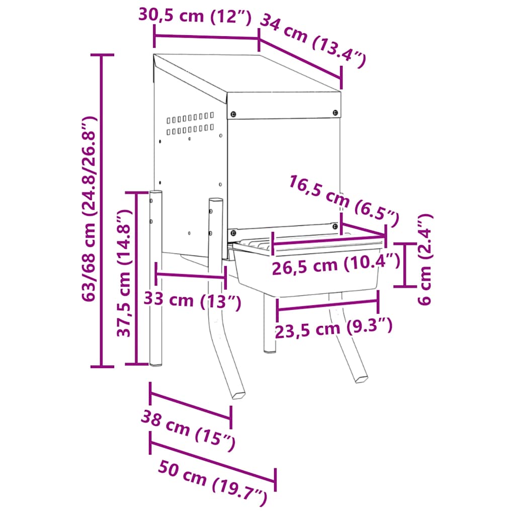 Chicken Nesting Box 1 Compartment with Legs Galvanised Steel