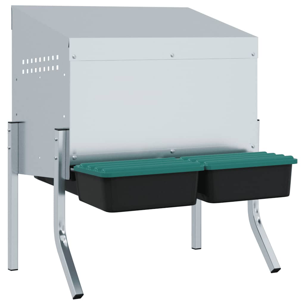 Chicken Nesting Box 2 Compartments with Legs Galvanised Steel