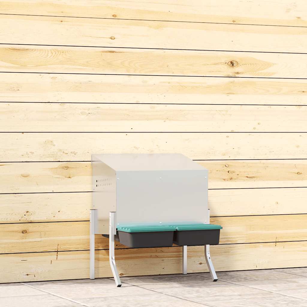 Chicken Nesting Box 2 Compartments with Legs Galvanised Steel