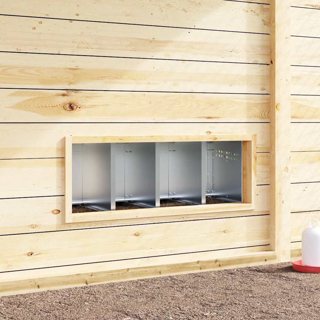 Chicken Nesting Box 4 Compartments with Legs Galvanised Steel