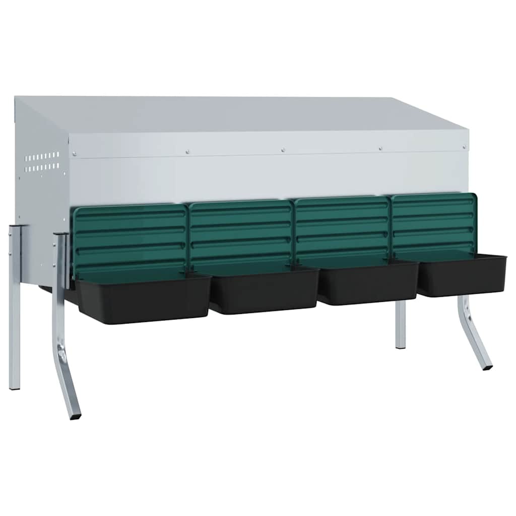 Chicken Nesting Box 4 Compartments with Legs Galvanised Steel