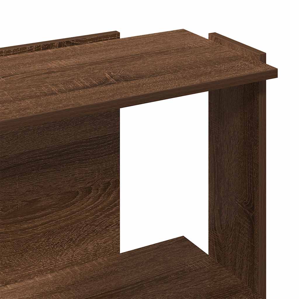 Bookcase 3-Tier Brown Oak 60x30x80 cm Engineered Wood