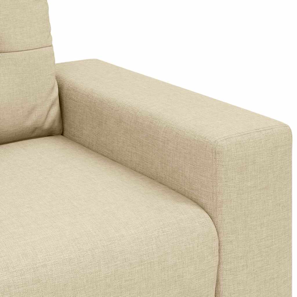 3-Seater Sofa with Cushion Cream Fabric