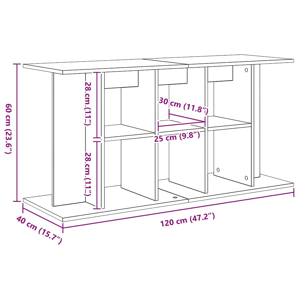 Aquarium Stand Black Oak 120x40x60 cm Engineered Wood