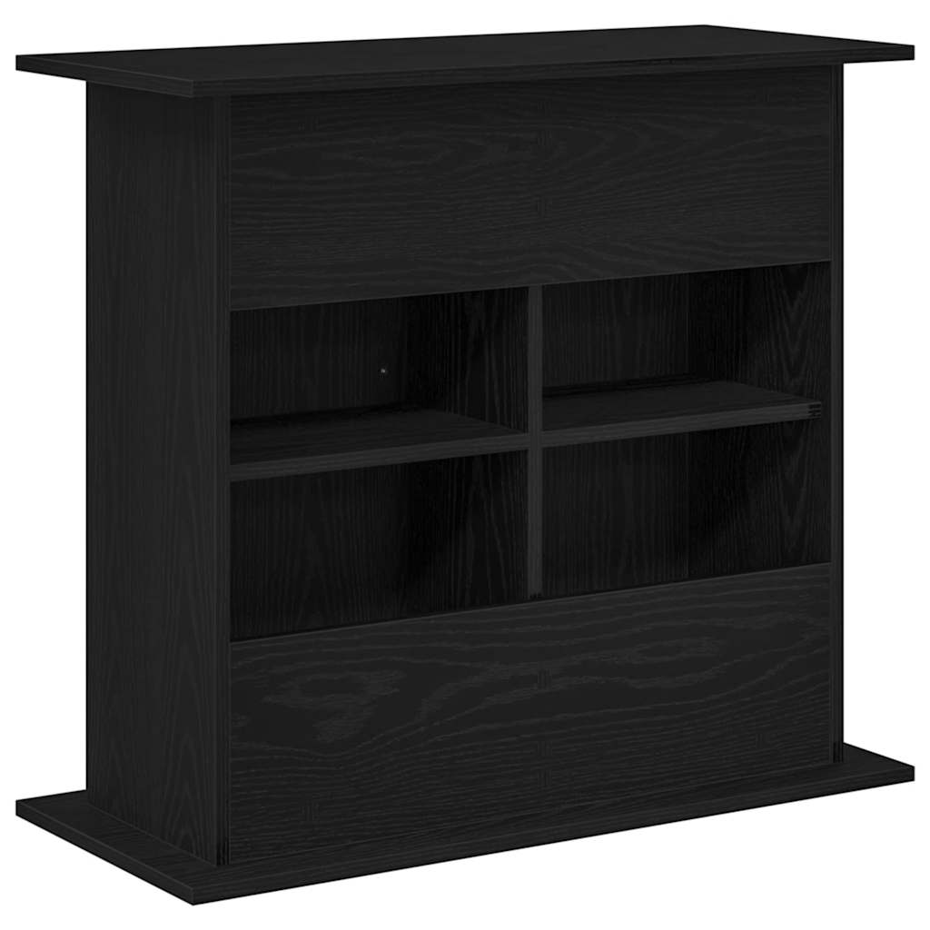 Aquarium Stand Black Oak 81x36x73 cm Engineered Wood