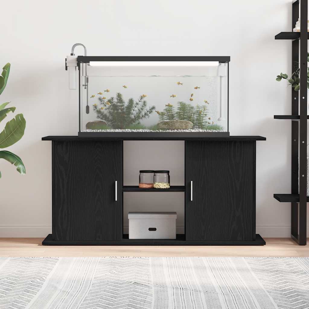Aquarium Stand Black Oak 121x41x58 cm Engineered Wood