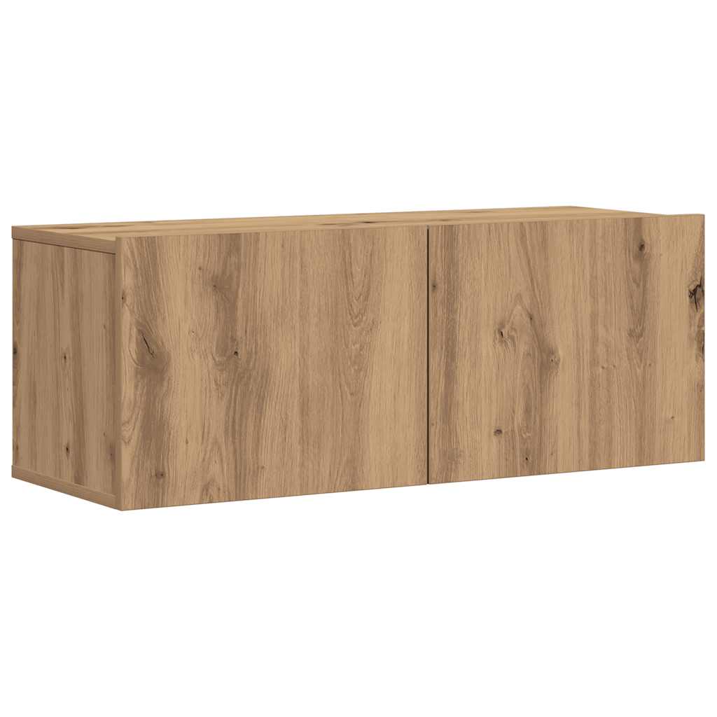 7 Piece TV Cabinet Set Wall-mounted Artisan Oak Engineered Wood