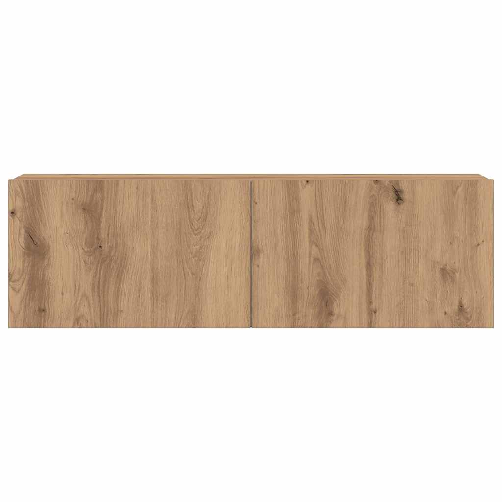 7 Piece TV Cabinet Set Wall-mounted Artisan Oak Engineered Wood