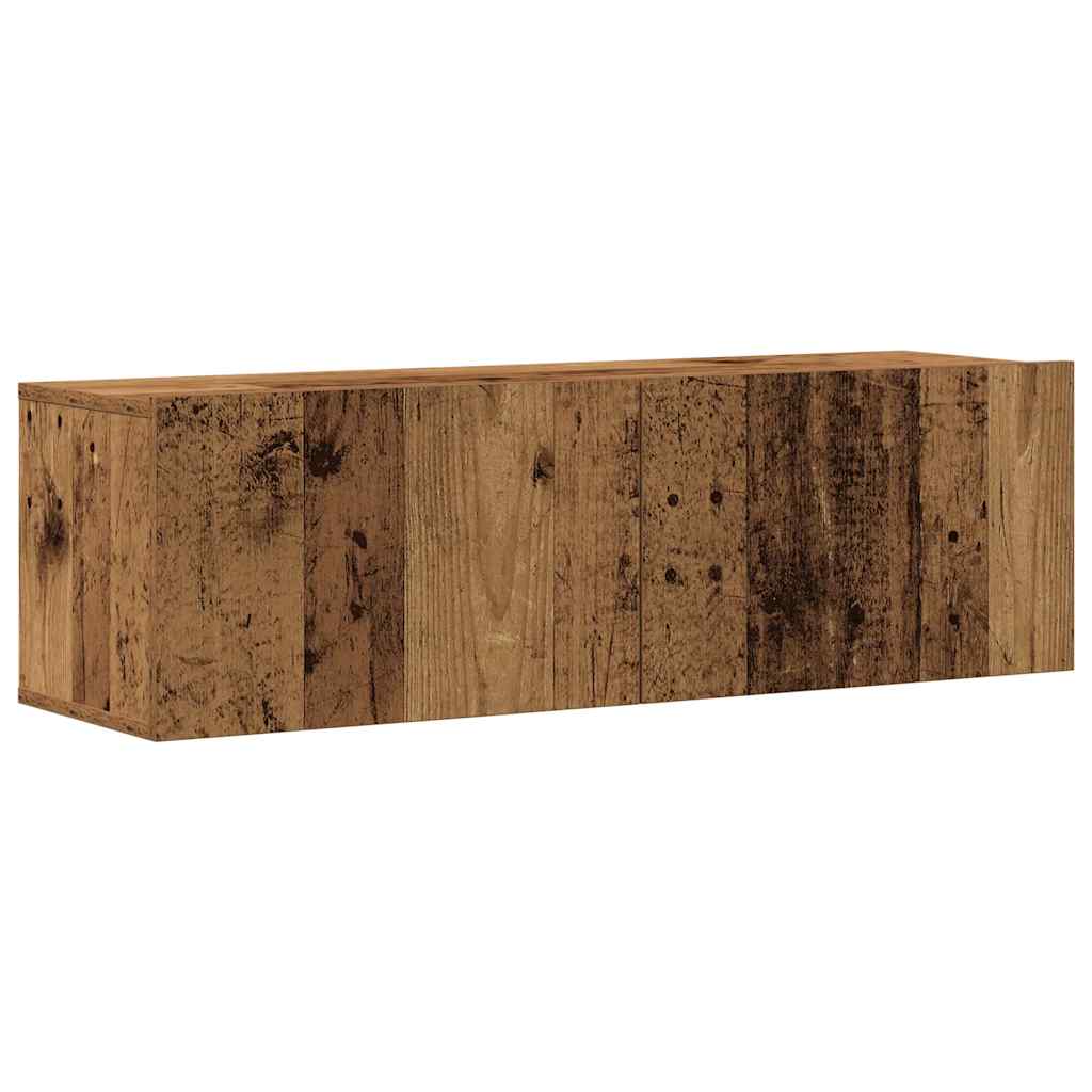 5 Piece TV Cabinet Set Wall-mounted Old Wood Engineered Wood