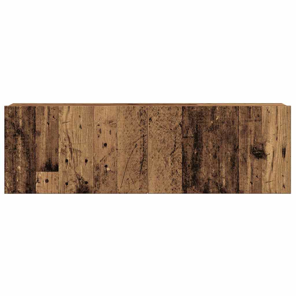 8 Piece TV Cabinet Set Wall-mounted Old Wood Engineered Wood