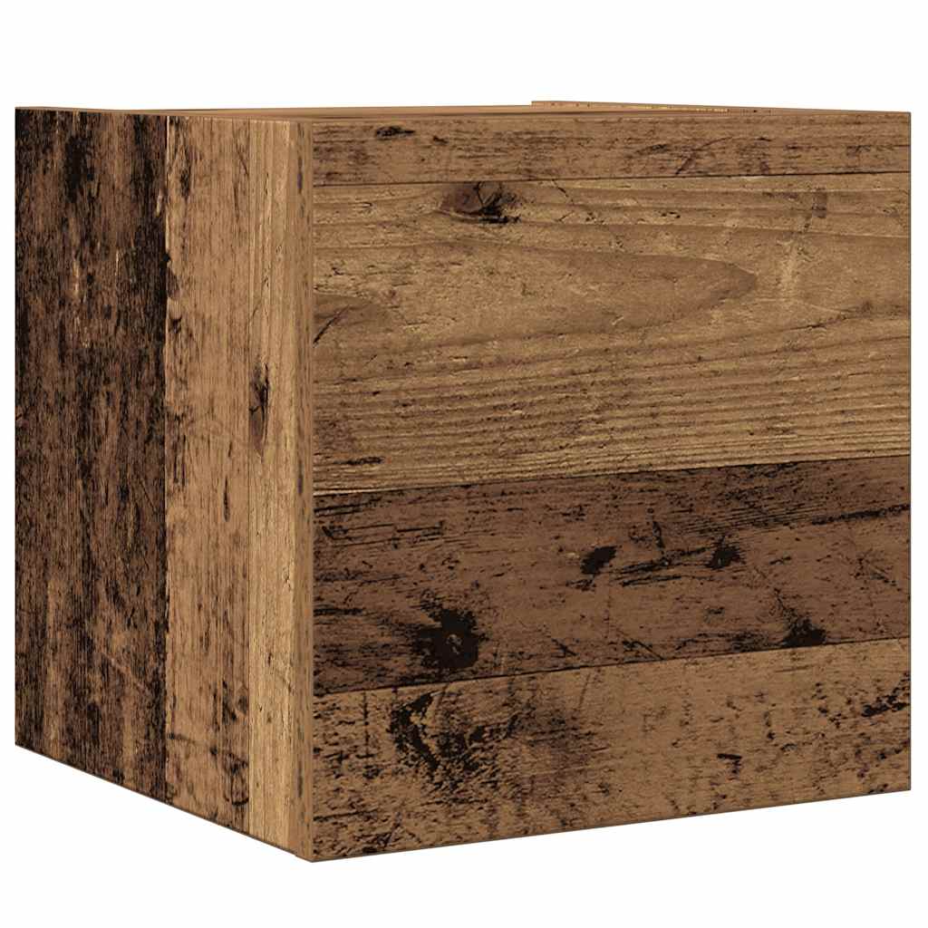 8 Piece TV Cabinet Set Wall-mounted Old Wood Engineered Wood