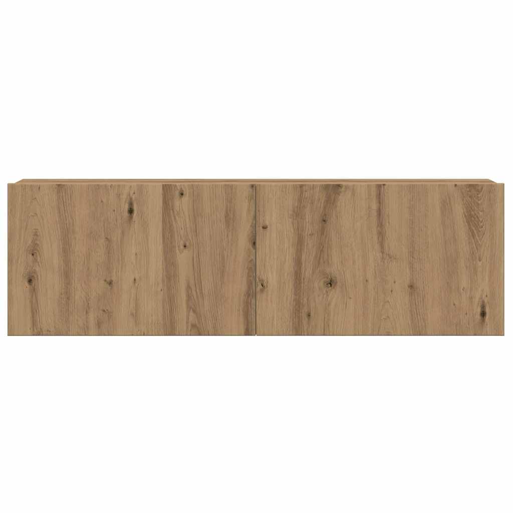 6 Piece TV Cabinet Set Wall-mounted Artisan Oak Engineered Wood