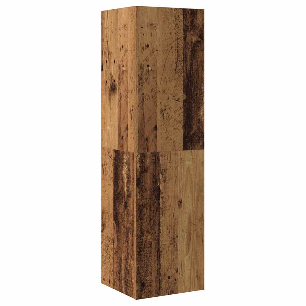4 Piece TV Cabinet Set Wall-mounted Old Wood Engineered Wood