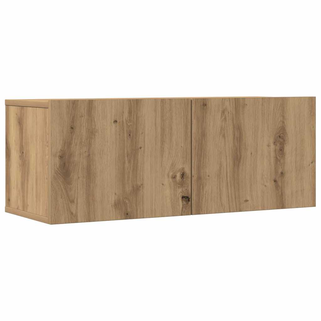 4 Piece TV Cabinet Set Wall-mounted Artisan Oak Engineered Wood