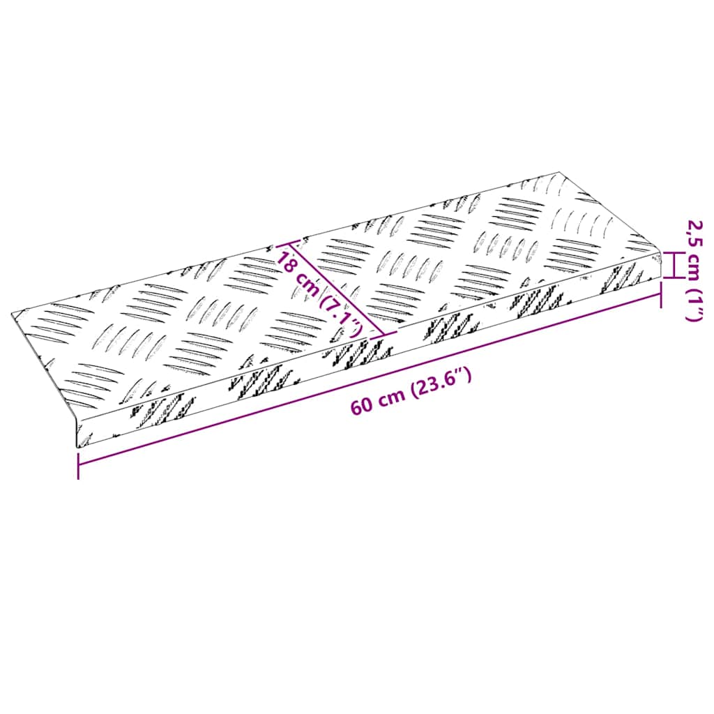 Checker Plates 5 pcs Silver 60 x 18 cm Aluminium