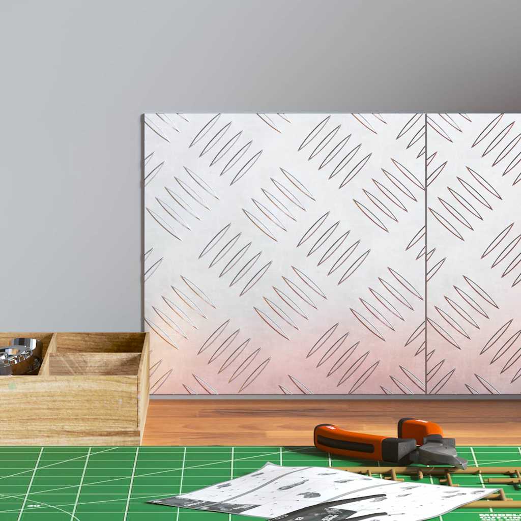 Checker Plates 2 pcs Silver 20 x 20 cm Aluminium