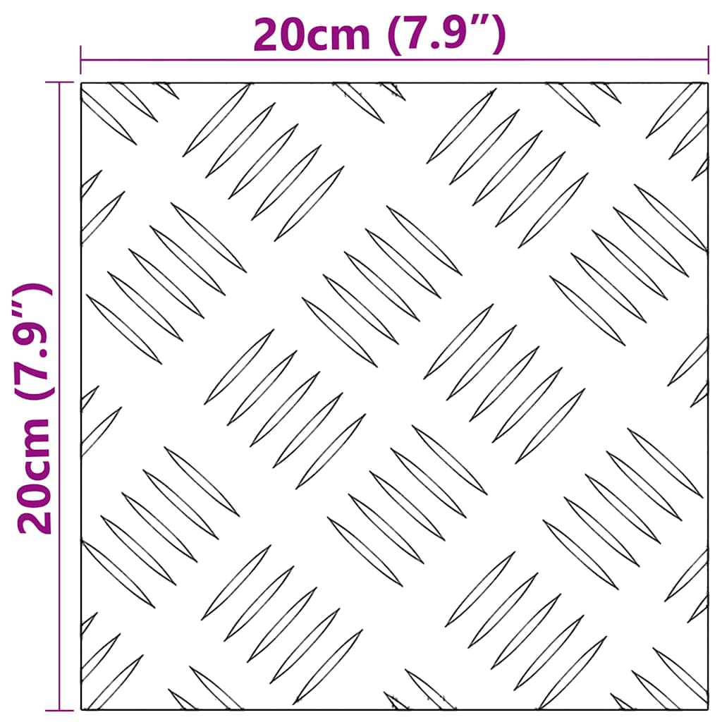 Checker Plates 4 pcs Silver 20 x 20 cm Aluminium
