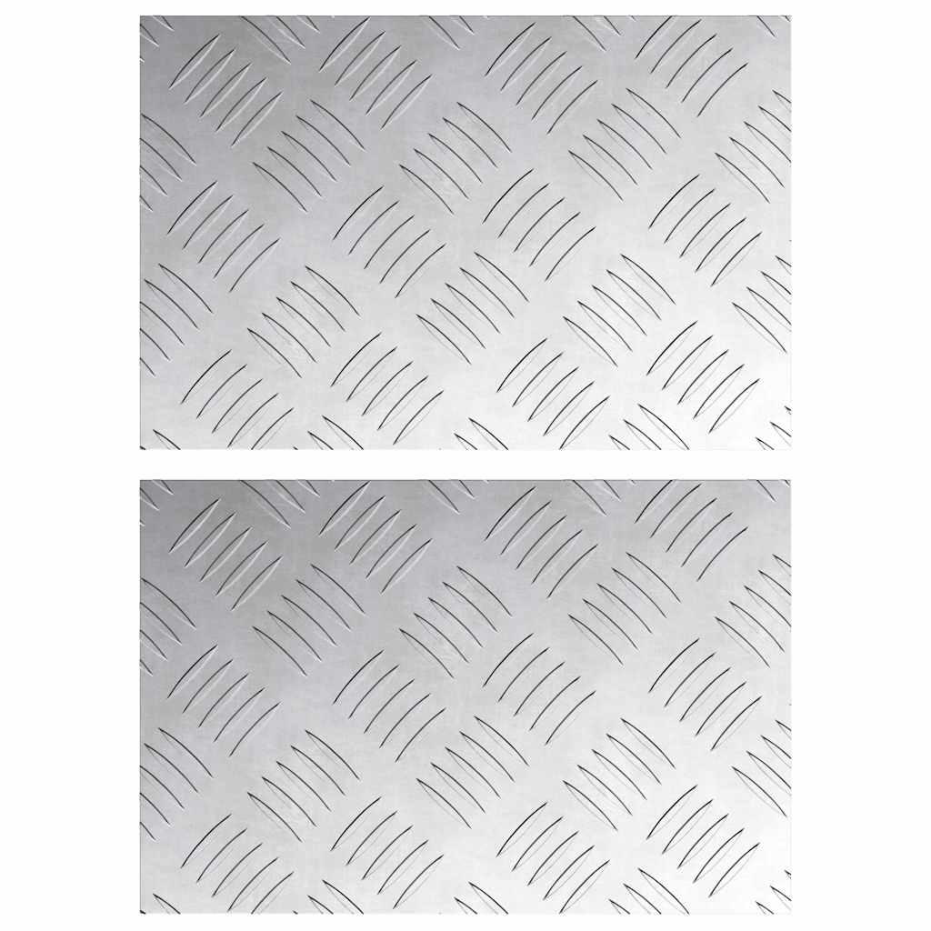 Checker Plates 2 pcs Silver 30 x 20 cm Aluminium