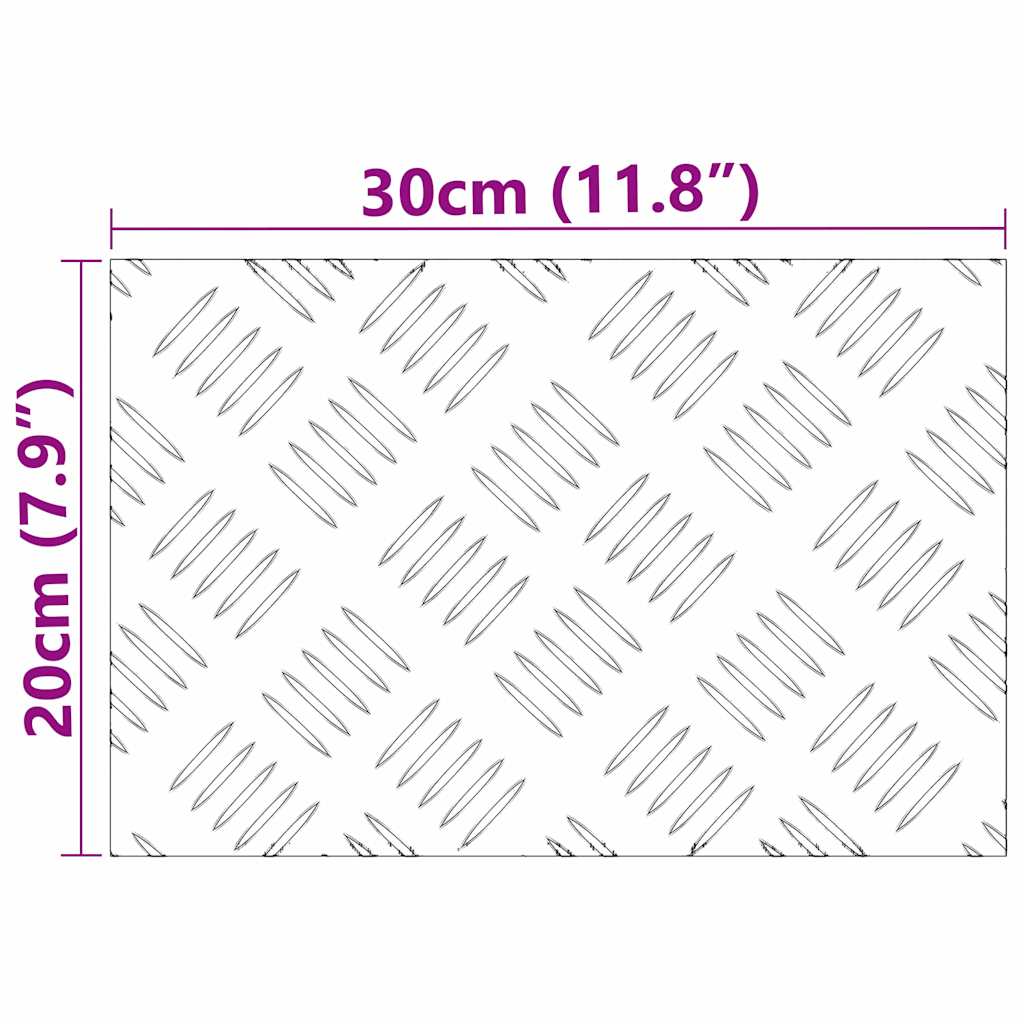Checker Plates 4 pcs Silver 30 x 20 cm Aluminium