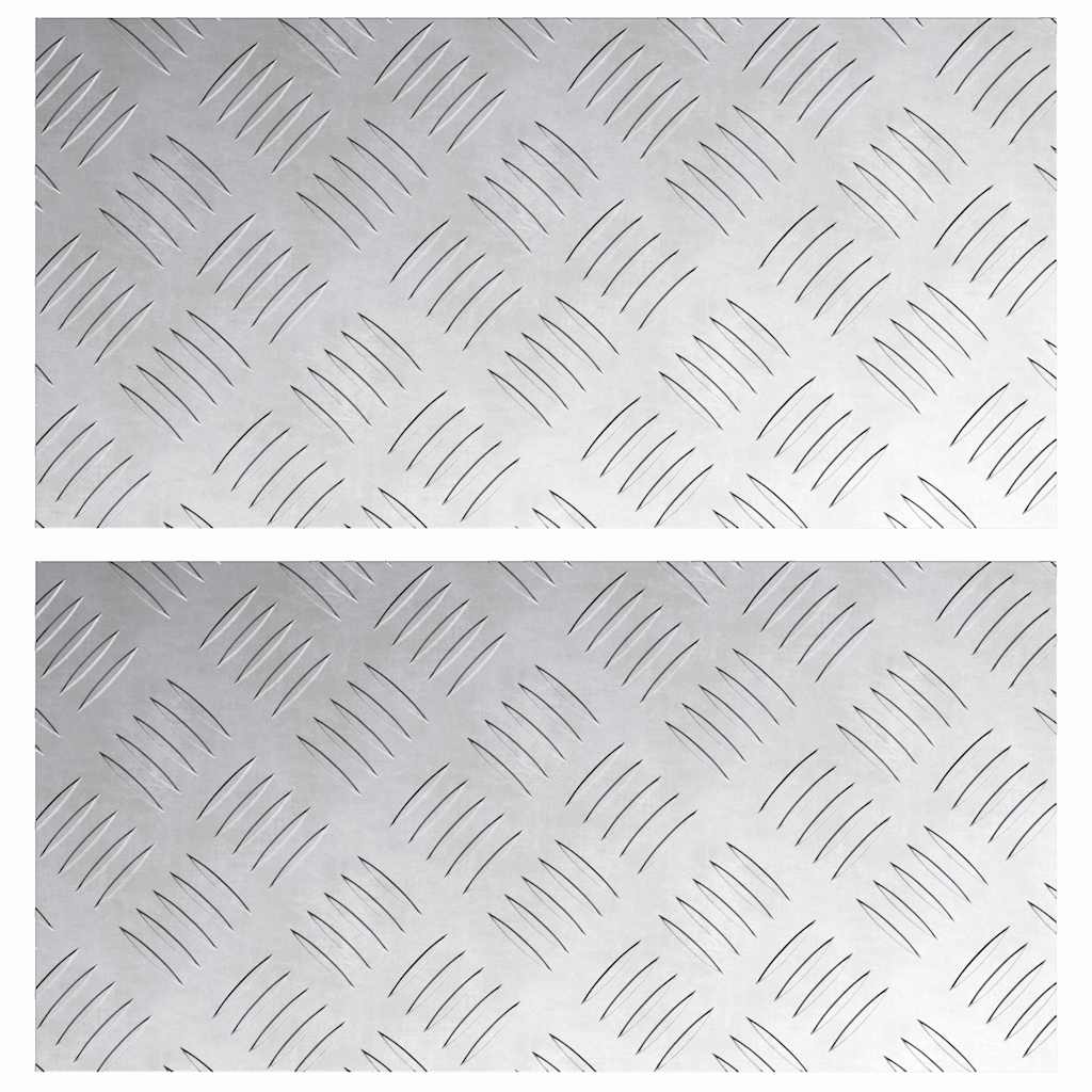 Checker Plates 2 pcs Silver 40 x 20 cm Aluminium