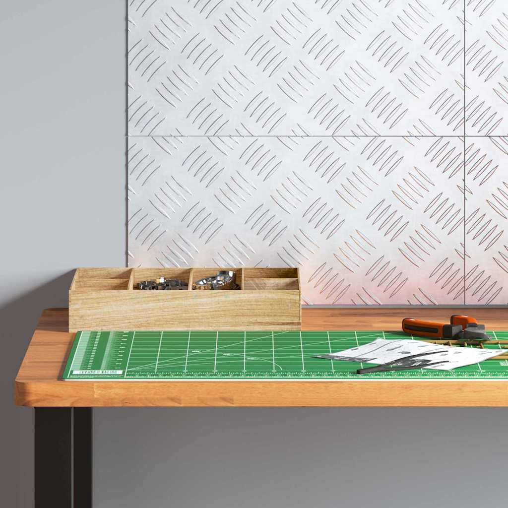 Checker Plates 4 pcs Silver 40 x 20 cm Aluminium