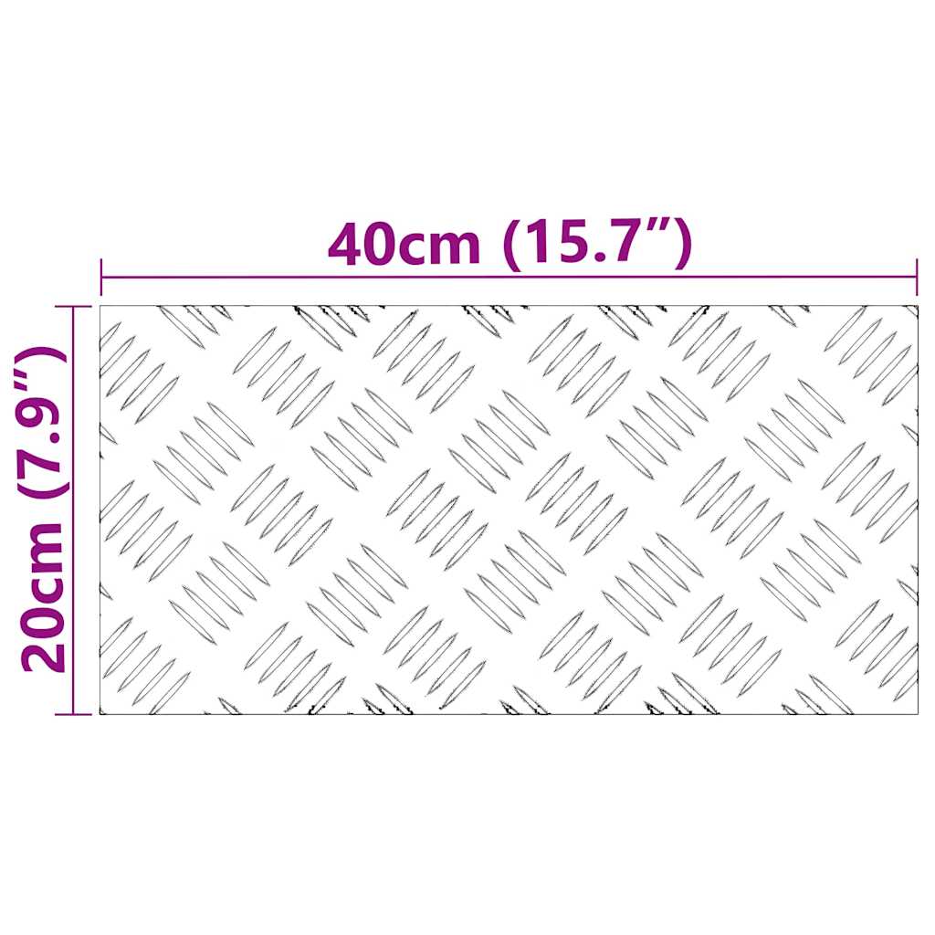 Checker Plates 4 pcs Silver 40 x 20 cm Aluminium