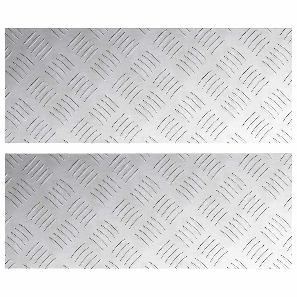 Checker Plates 2 pcs Silver 50 x 20 cm Aluminium