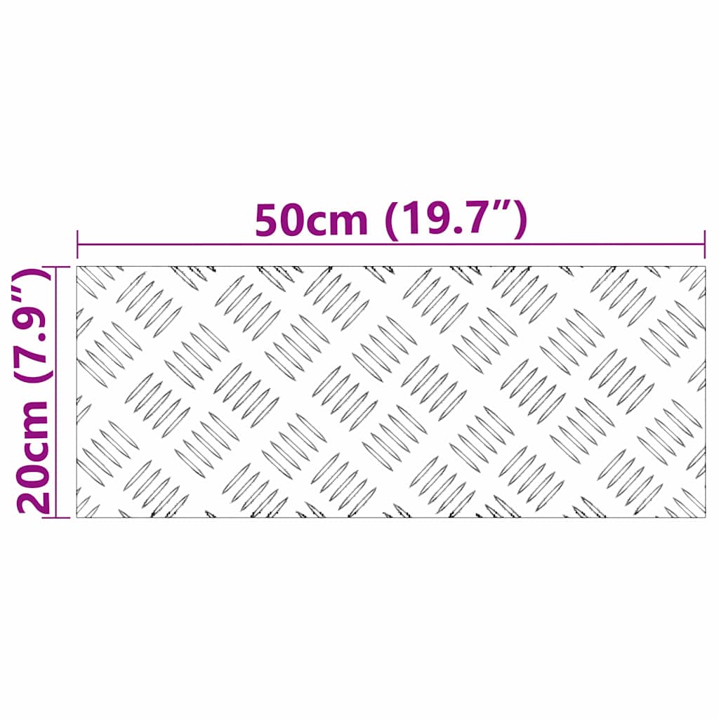 Checker Plates 4 pcs Silver 50 x 20 cm Aluminium