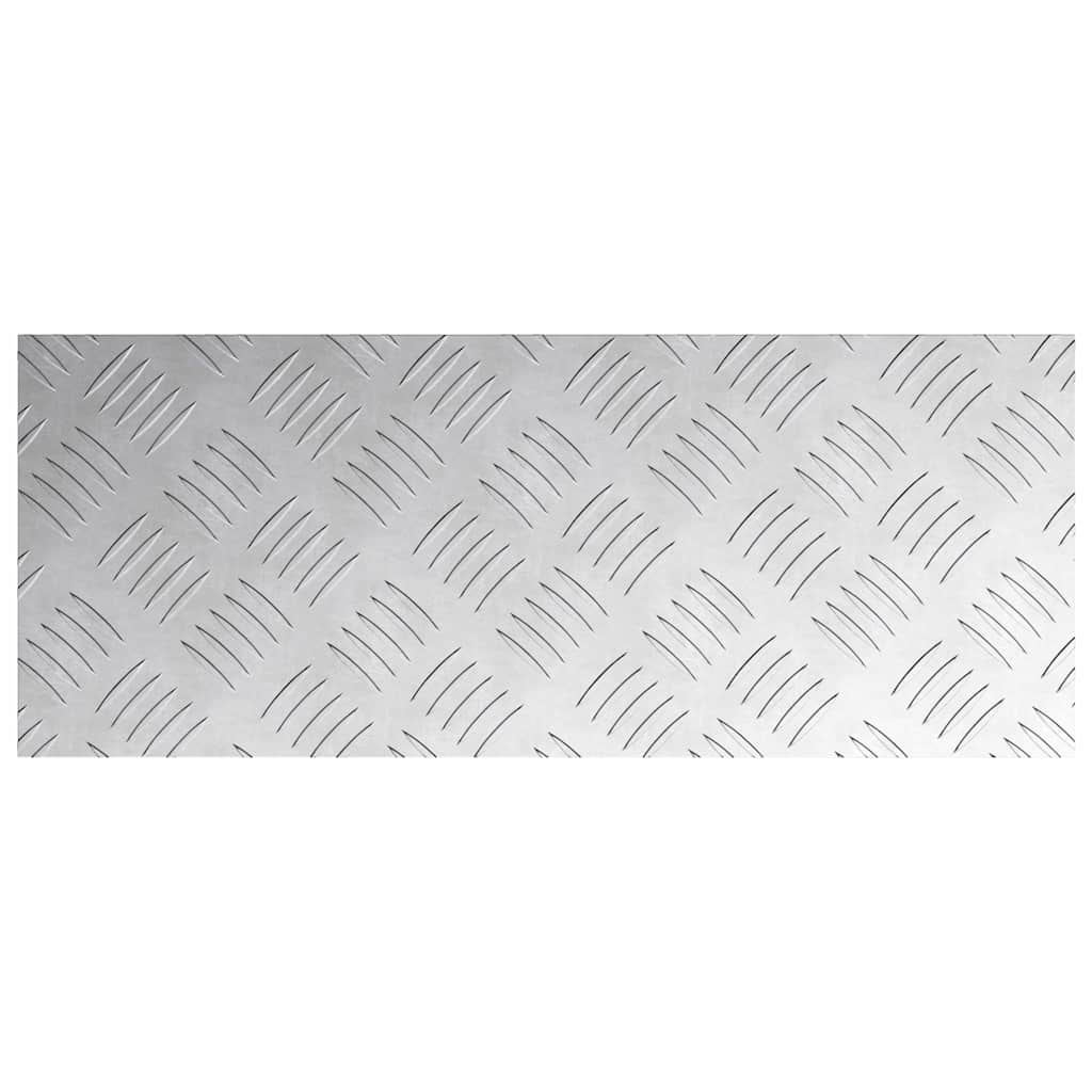 Checker Plates 4 pcs Silver 50 x 20 cm Aluminium
