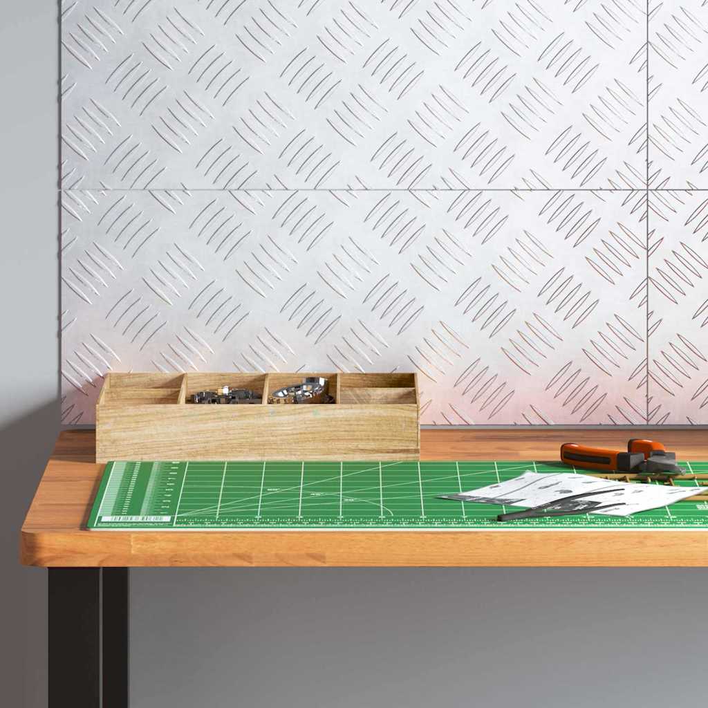 Checker Plates 4 pcs Silver 50 x 20 cm Aluminium