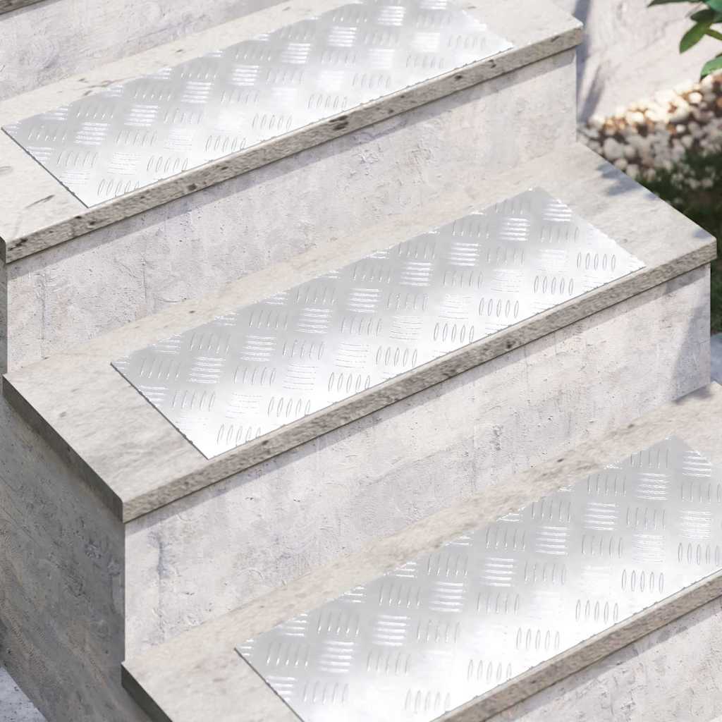 Checker Plates 4 pcs Silver 60 x 20 cm Aluminium