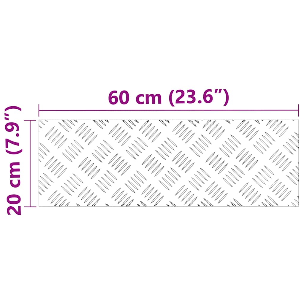Checker Plates 4 pcs Silver 60 x 20 cm Aluminium