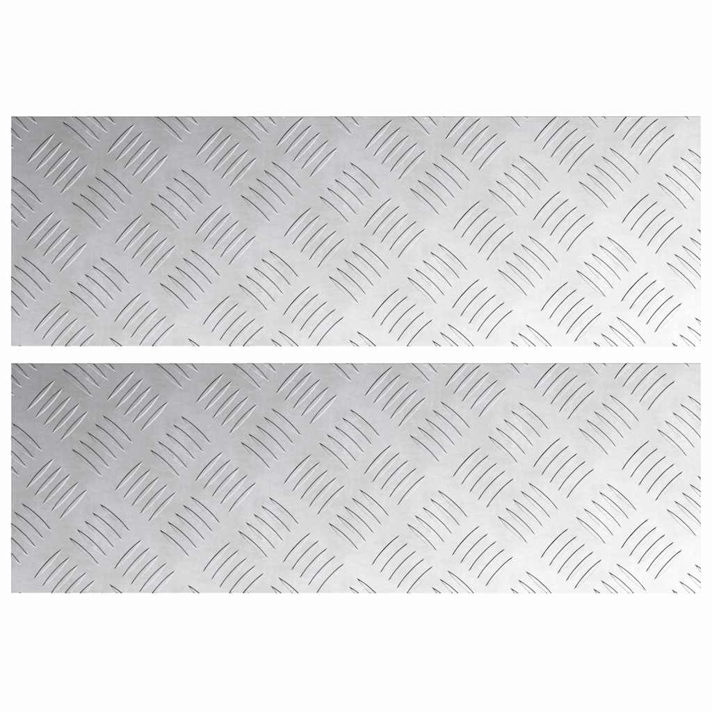 Checker Plates 2 pcs Silver 60 x 20 cm Aluminium