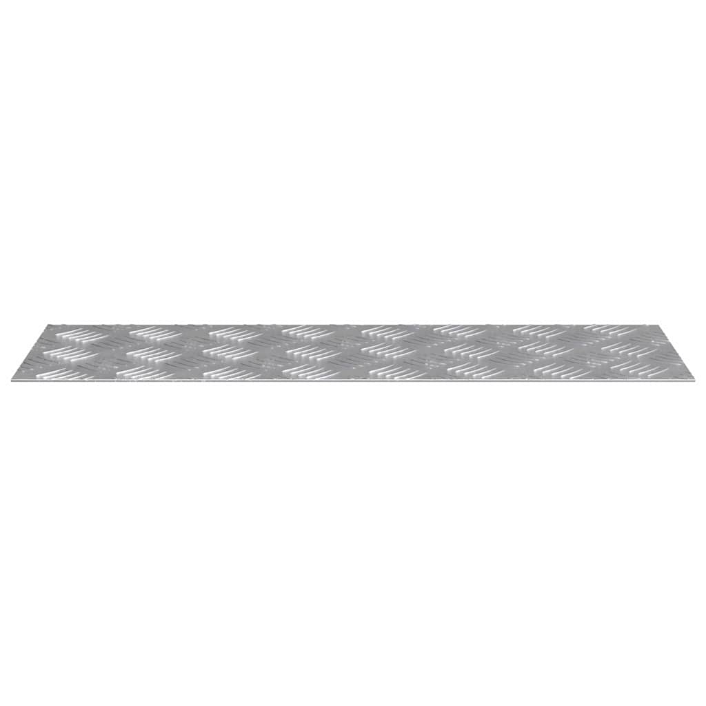 Checker Plates 4 pcs Silver 60 x 20 cm Aluminium