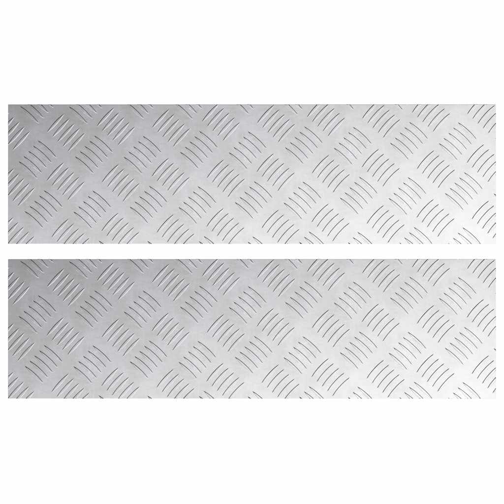 Checker Plates 2 pcs Silver 70 x 20 cm Aluminium
