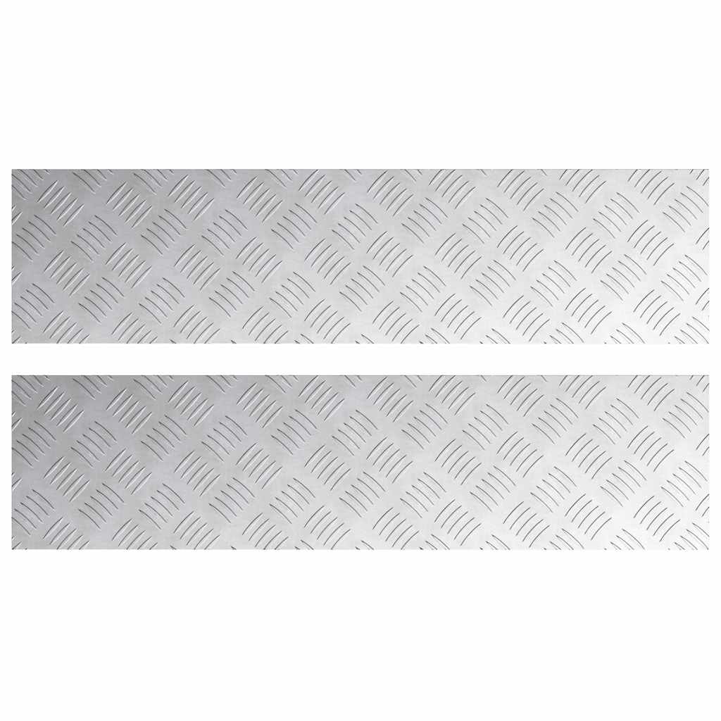 Checker Plates 2 pcs Silver 80 x 20 cm Aluminium