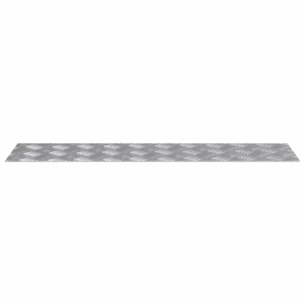 Checker Plates 4 pcs Silver 80 x 20 cm Aluminium