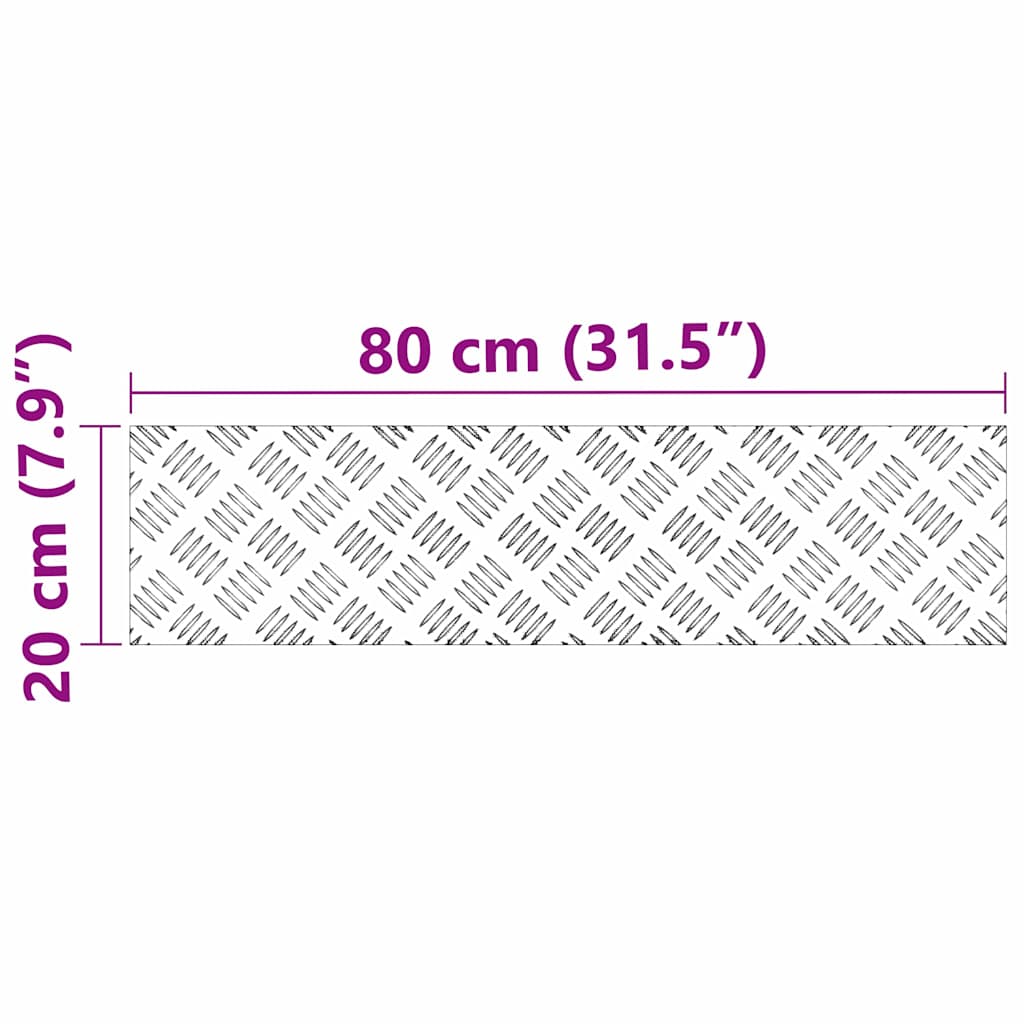 Checker Plates 4 pcs Silver 80 x 20 cm Aluminium