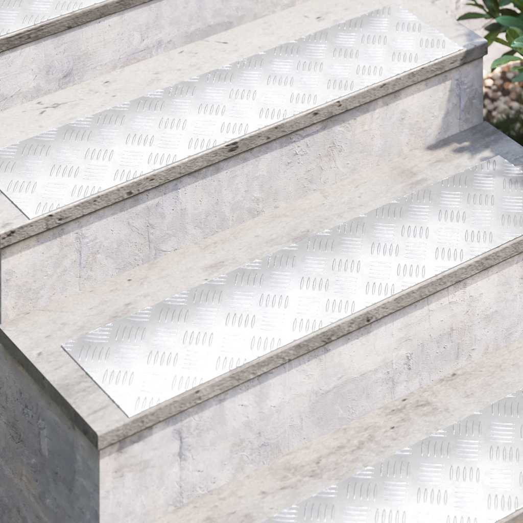 Checker Plates 4 pcs Silver 90 x 20 cm Aluminium